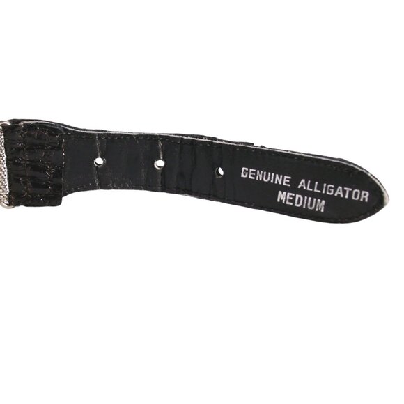 VINTAGE Metal Mesh + Genuine Alligator Belt Pat. 2245725 Sz M (up to 38") - Picture 2 of 4